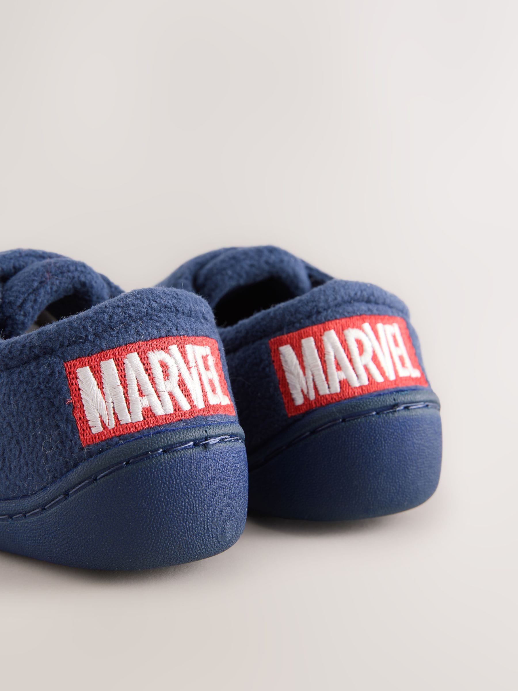 Navy Marvel Cosy Touch Fastening Cupsole Slippers image 3