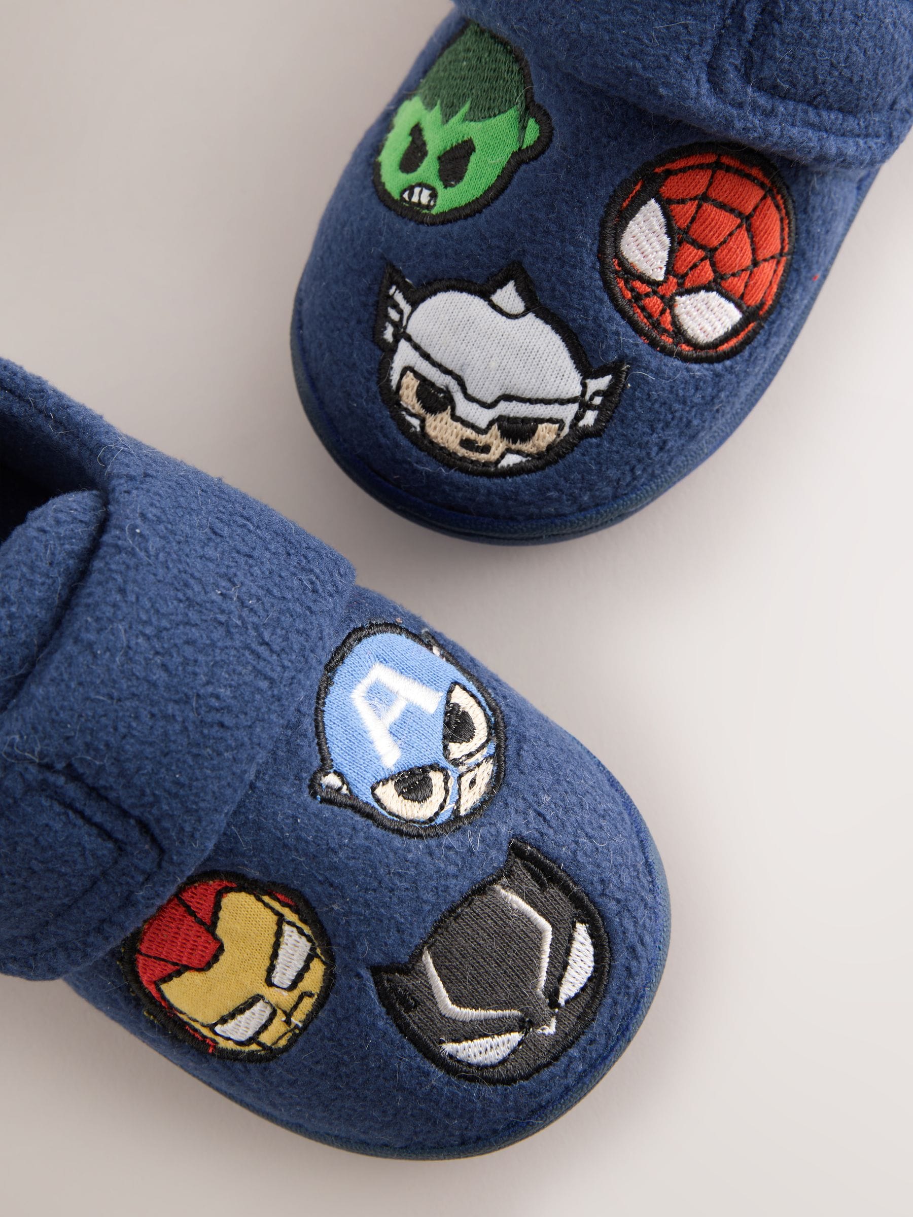 Navy Marvel Cosy Touch Fastening Cupsole Slippers image 4