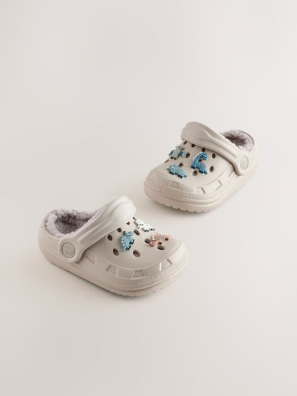 Neutral Dino Warm Lined Slipper Clogs image 1