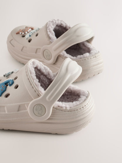 Neutral Dino Warm Lined Slipper Clogs image 4