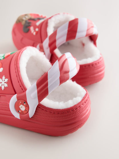 Dsiney Kidz - Red Festive Warm Lined Slipper Clogs image 5