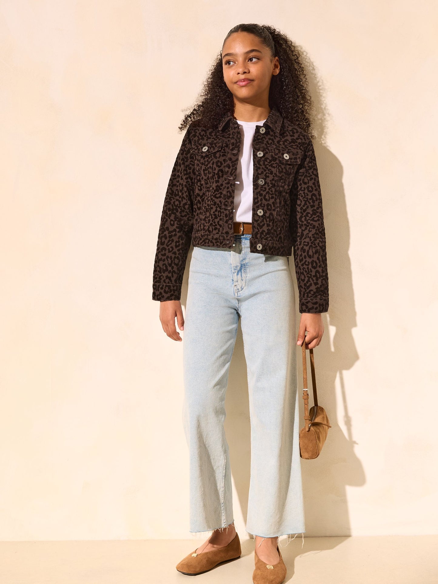 Dsiney Kidz - Lipsy Brown Leopard Denim Jacket (5-16yrs) image 3