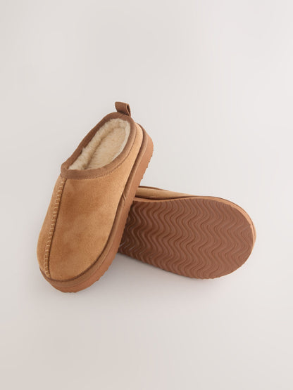 Tan Brown Cosy Mule Slippers image 2