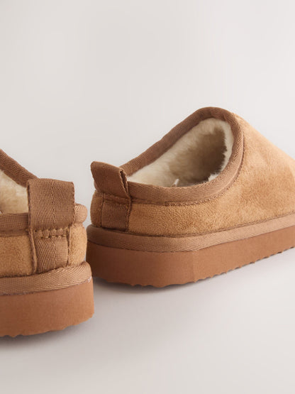 Tan Brown Cosy Mule Slippers image 4