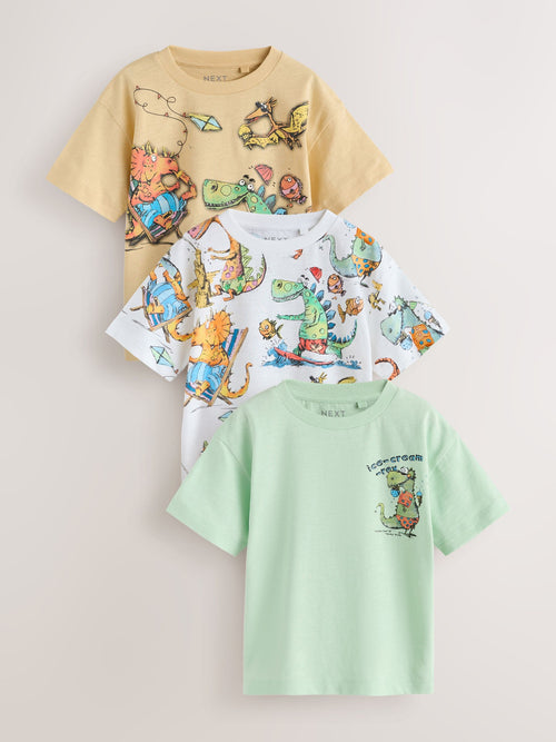 Multi Short Sleeve Graphic T-Shirts 3 Pack (3mths-7yrs) image 1