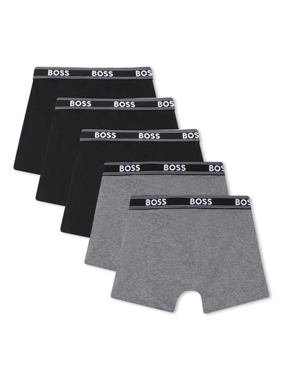 Dsiney Kidz - BOSS Grey Logo Boxers 5 Pack image 2