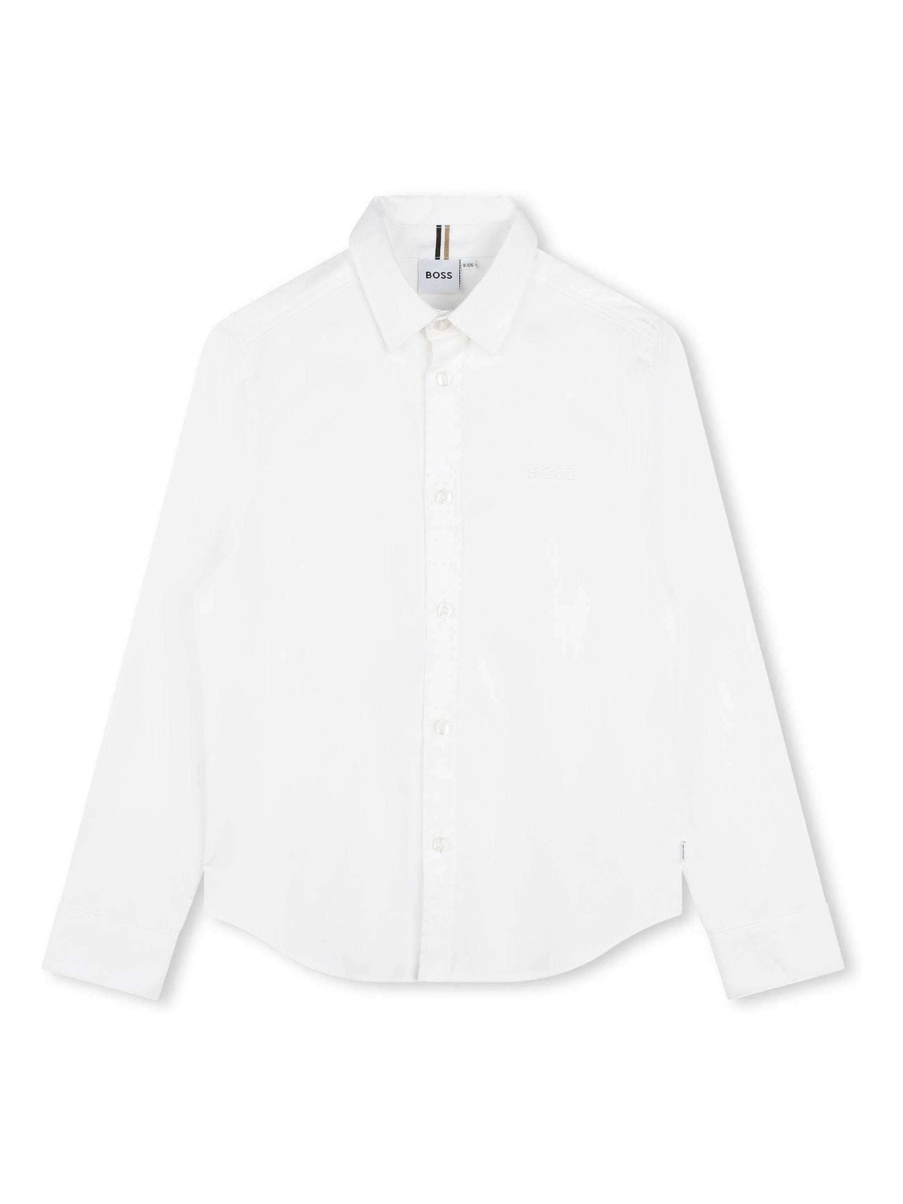Dsiney Kidz - BOSS White Logo Long Sleeve Shirt image 1