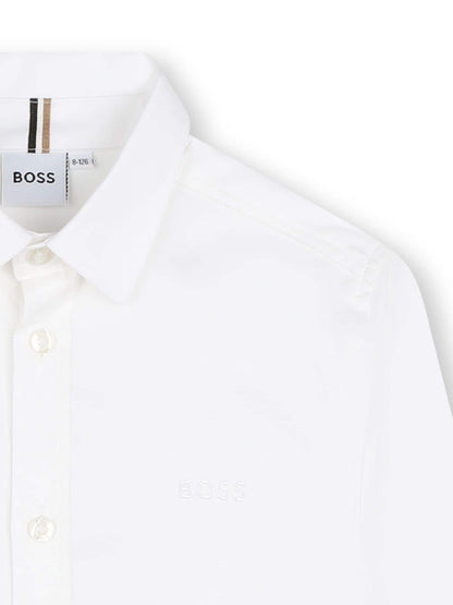 Dsiney Kidz - BOSS White Logo Long Sleeve Shirt image 3