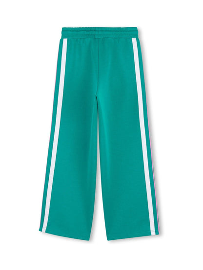 Kids Around Green Wide Leg Joggers With Stripe Detail image 3
