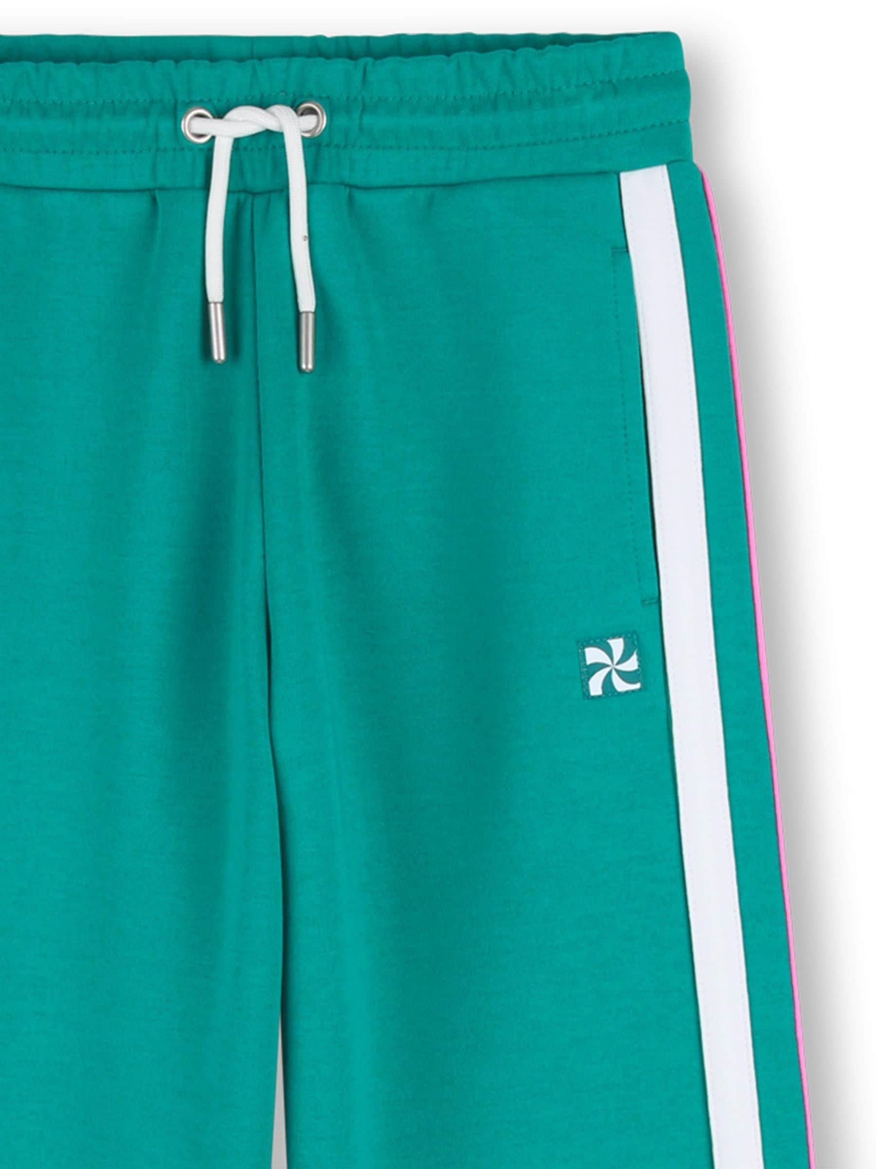 Kids Around Green Wide Leg Joggers With Stripe Detail image 4