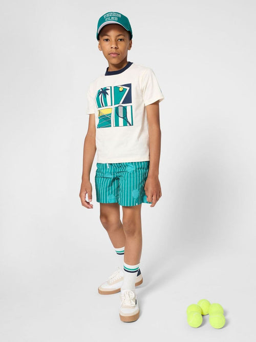 Kids Around Cream Tennis Club Summer Graphic Print Short Sleeve T-Shirt image 1