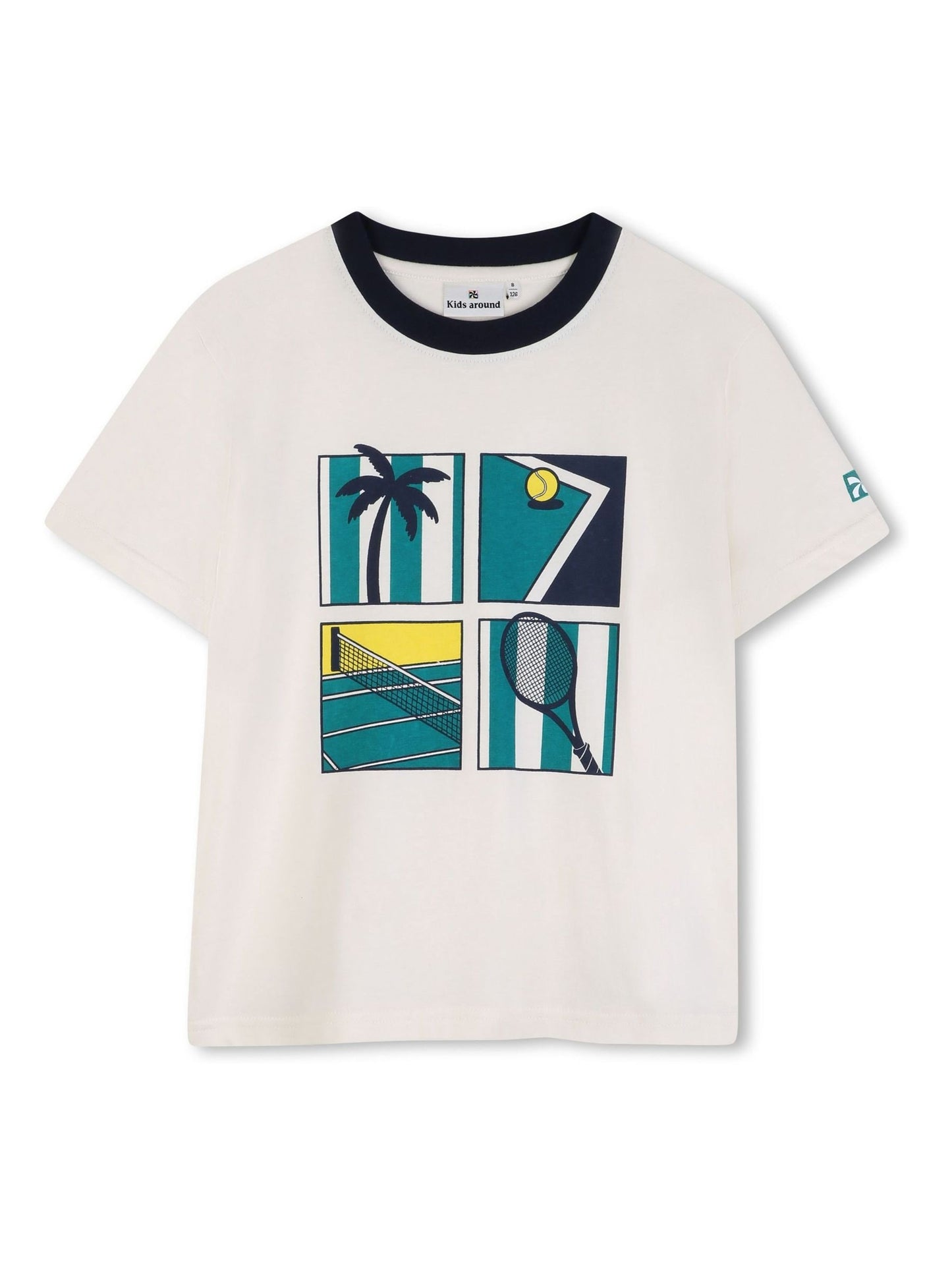 Kids Around Cream Tennis Club Summer Graphic Print Short Sleeve T-Shirt image 2