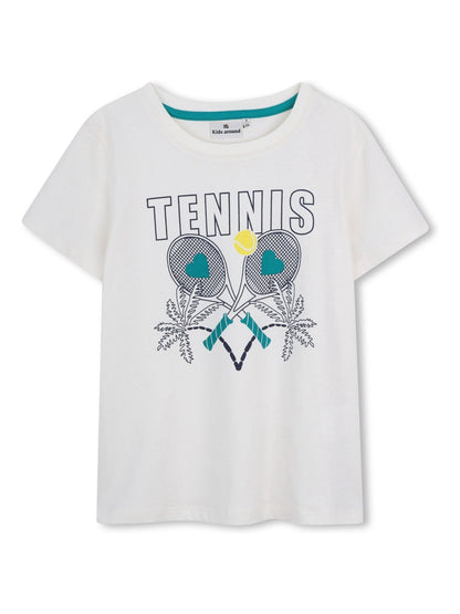 Kids Around Cream Tennis Graphic Print Short Sleeve T-Shirt image 2