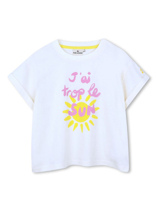 Kids Around White Sun Slogan Summer Graphic Print Short Sleeve T-Shirt image 1