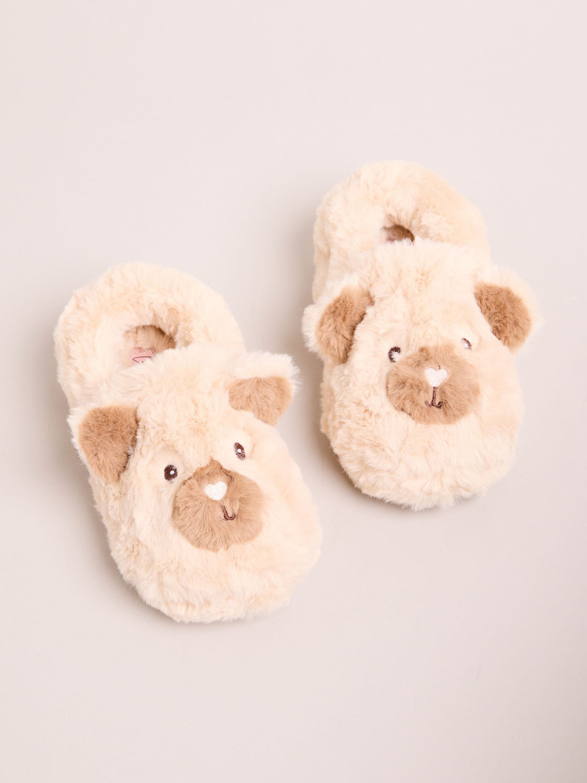 Dsiney Kidz - Lipsy Cream Faux Fur Bear Slip On Slippers Mules image 1