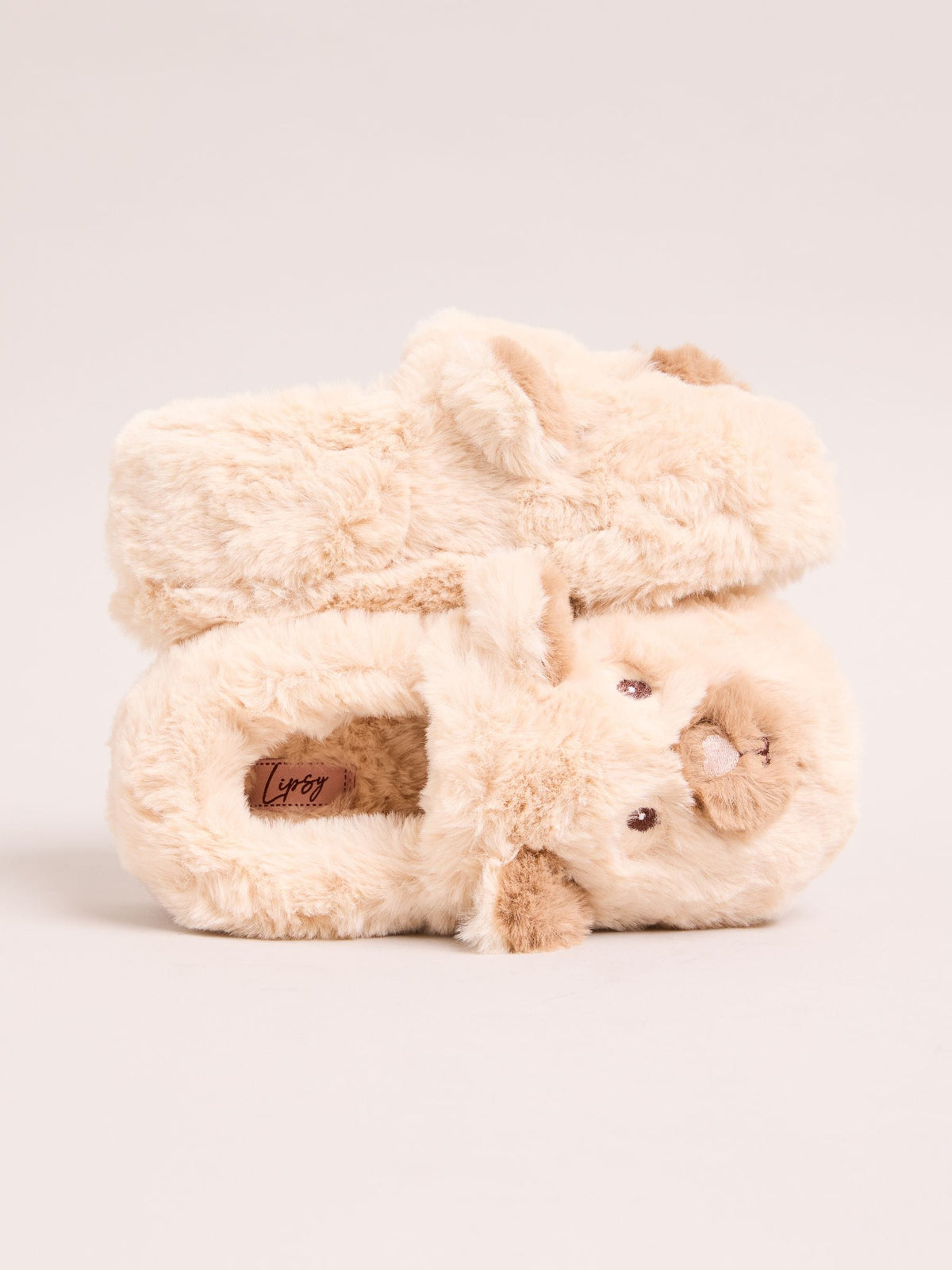 Dsiney Kidz - Lipsy Cream Faux Fur Bear Slip On Slippers Mules image 2