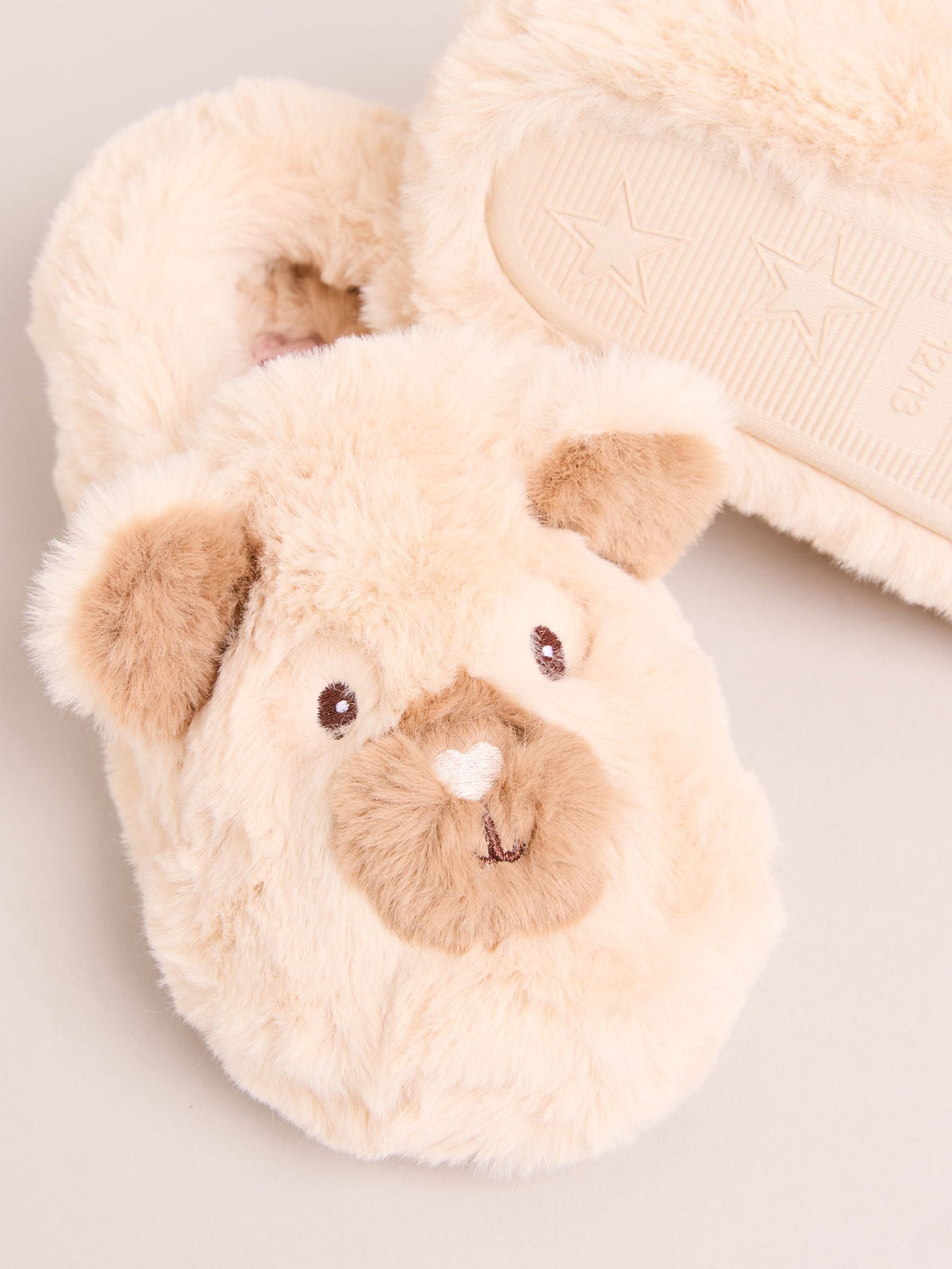 Dsiney Kidz - Lipsy Cream Faux Fur Bear Slip On Slippers Mules image 3