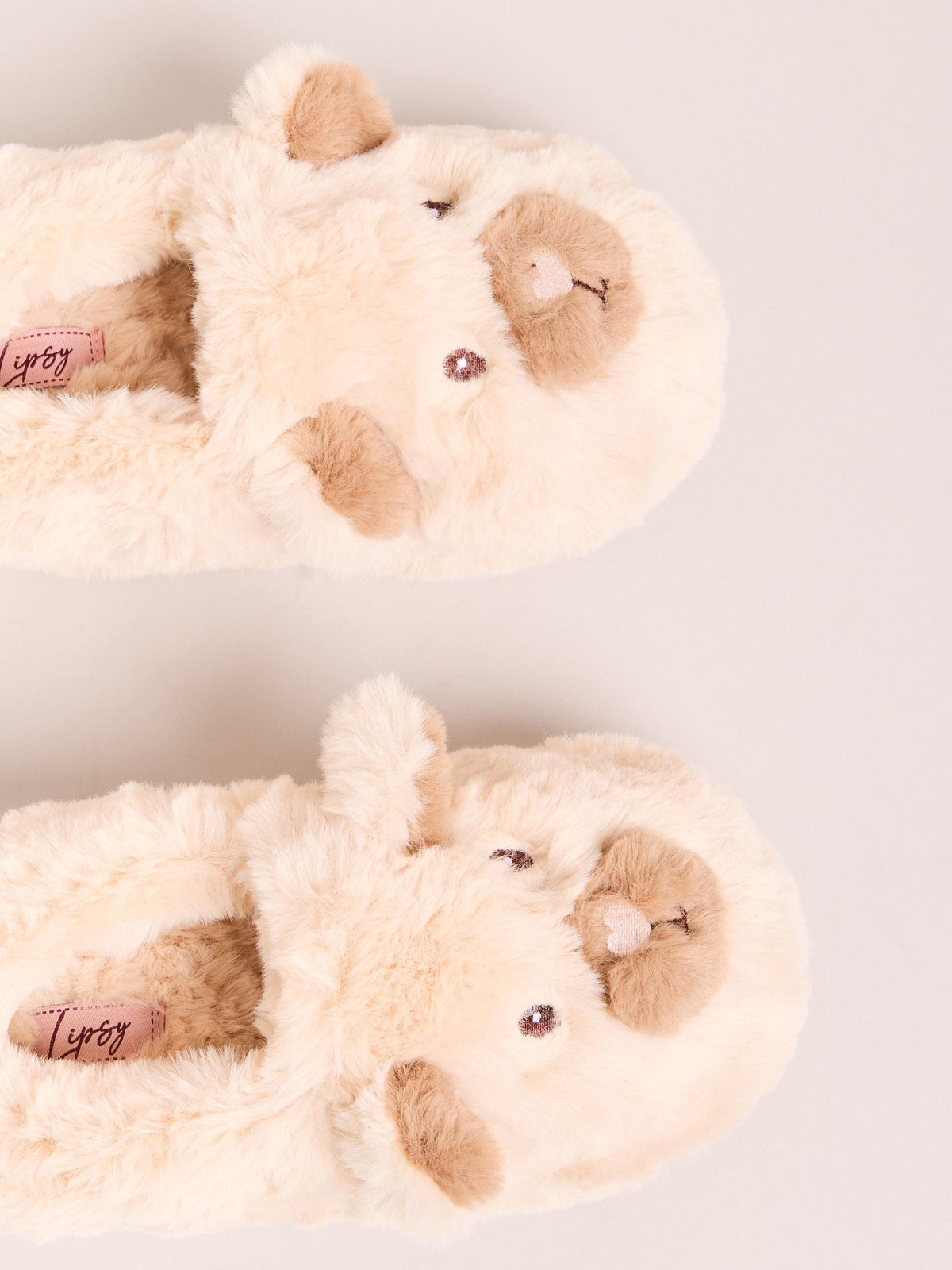 Dsiney Kidz - Lipsy Cream Faux Fur Bear Slip On Slippers Mules image 4
