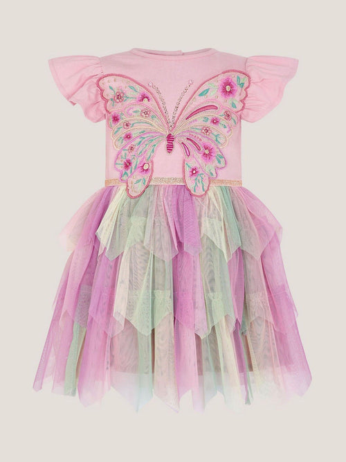 Monsoon Pink Baby Embroidered Butterfly Disco Dress image 1