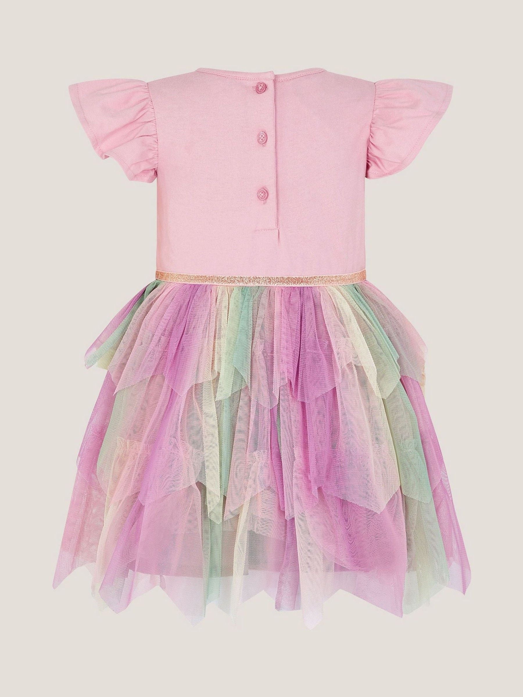 Monsoon Pink Baby Embroidered Butterfly Disco Dress image 2