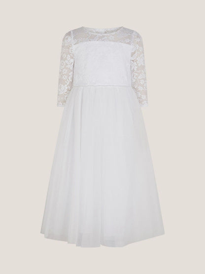 Monsoon White Communion Alberta Rose Lace Pearl Dress image 2