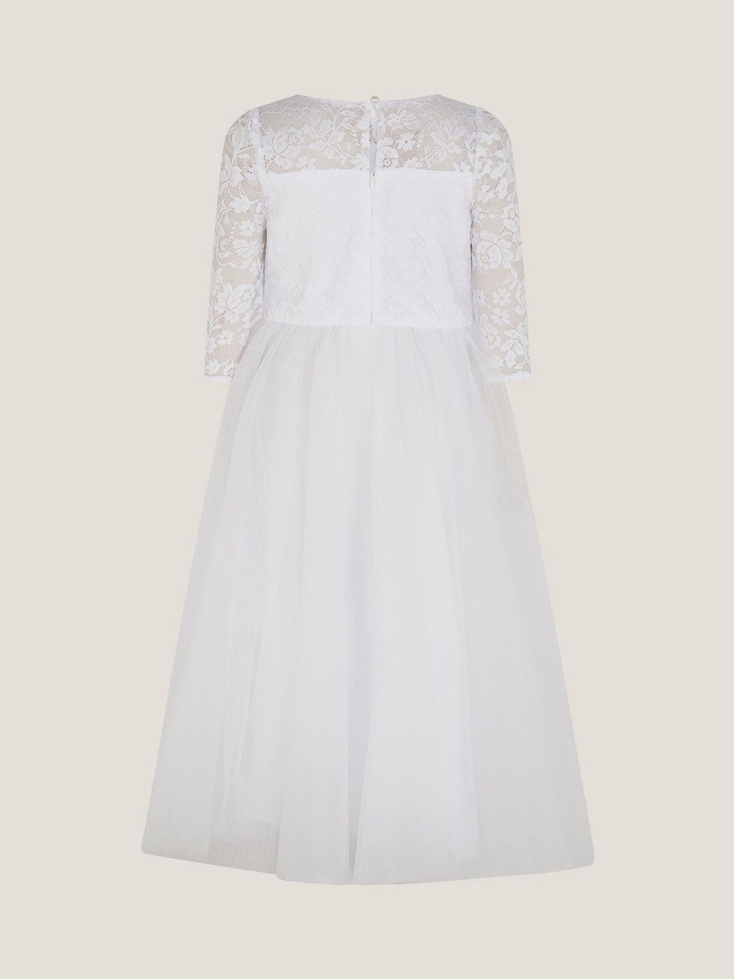 Monsoon White Communion Alberta Rose Lace Pearl Dress image 3