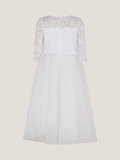 Monsoon White Communion Alberta Rose Lace Pearl Dress image 3