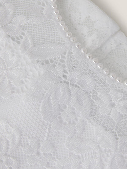 Monsoon White Communion Alberta Rose Lace Pearl Dress image 4