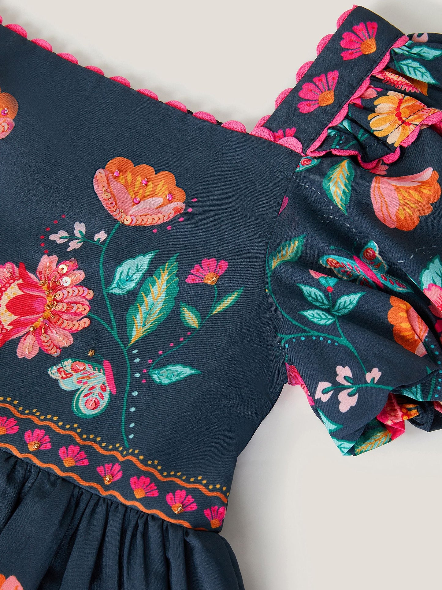 Monsoon Blue Aurelia Floral Print Dress image 4