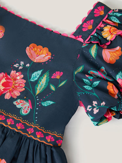 Monsoon Blue Aurelia Floral Print Dress image 4