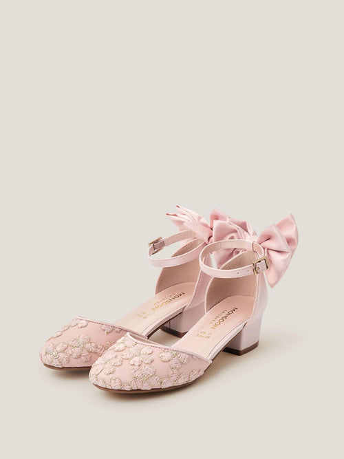 Dsiney Kidz - Monsoon Pink Sara Embroidered Flower Heels image 1