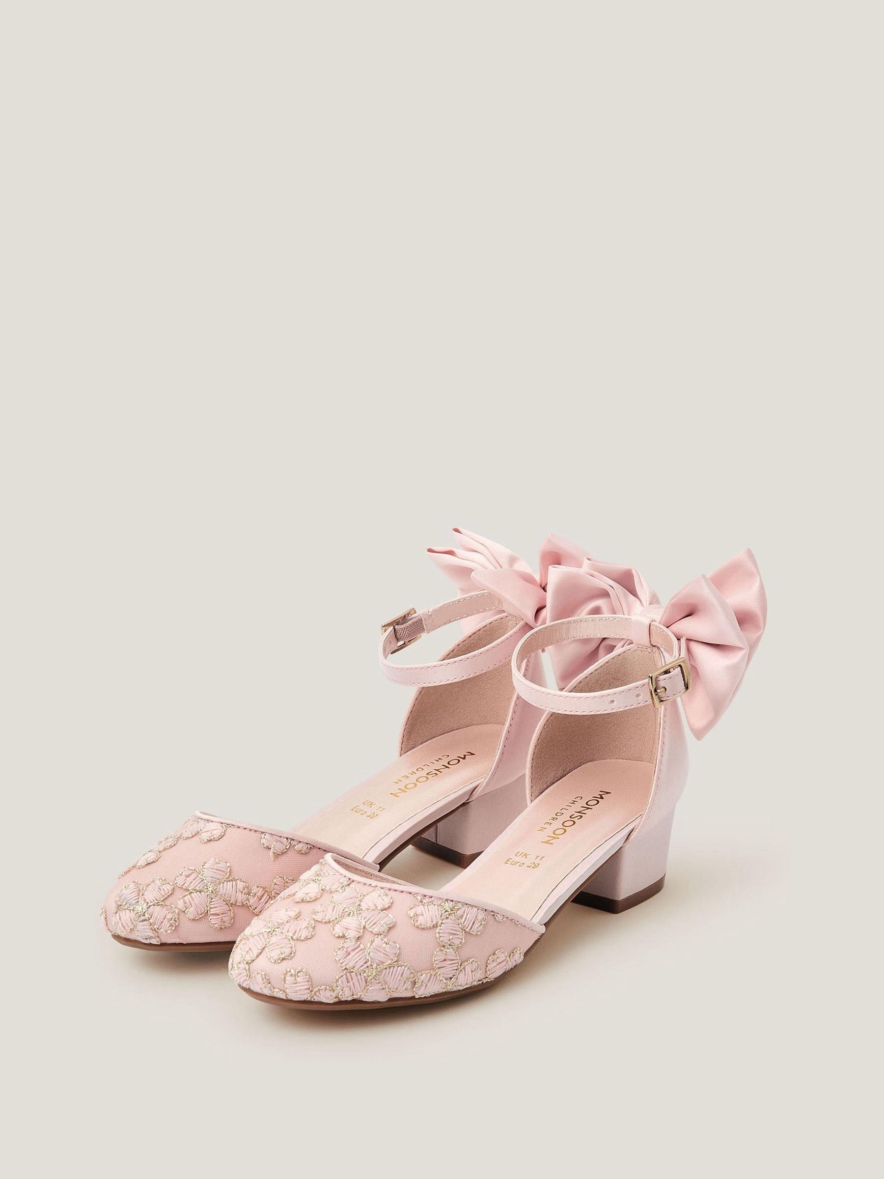 Monsoon Pink Sara Embroidered Flower Heels image 1