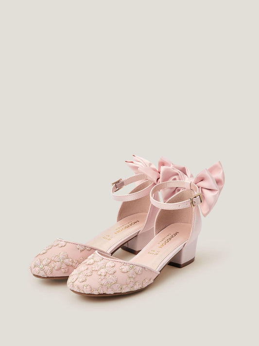 Monsoon Pink Sara Embroidered Flower Heels image 1
