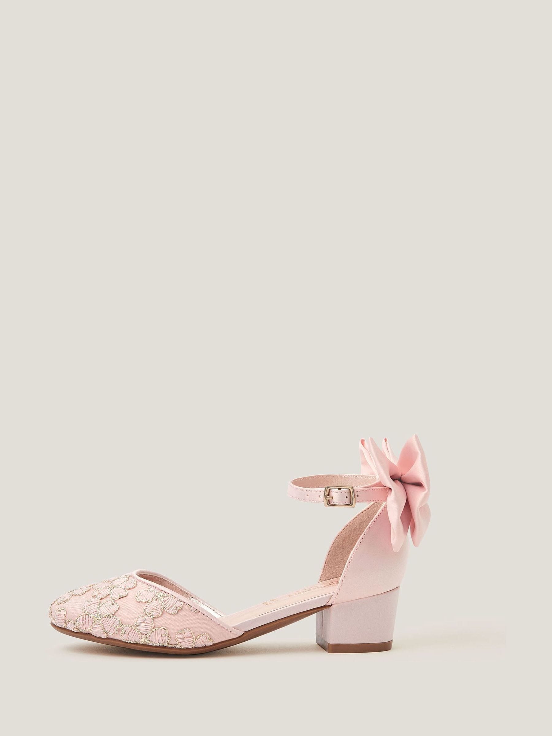 Monsoon Pink Sara Embroidered Flower Heels image 3
