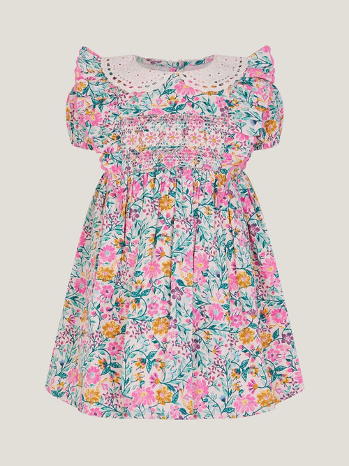 Monsoon Natural Baby Floral Print Smock Dress image 1