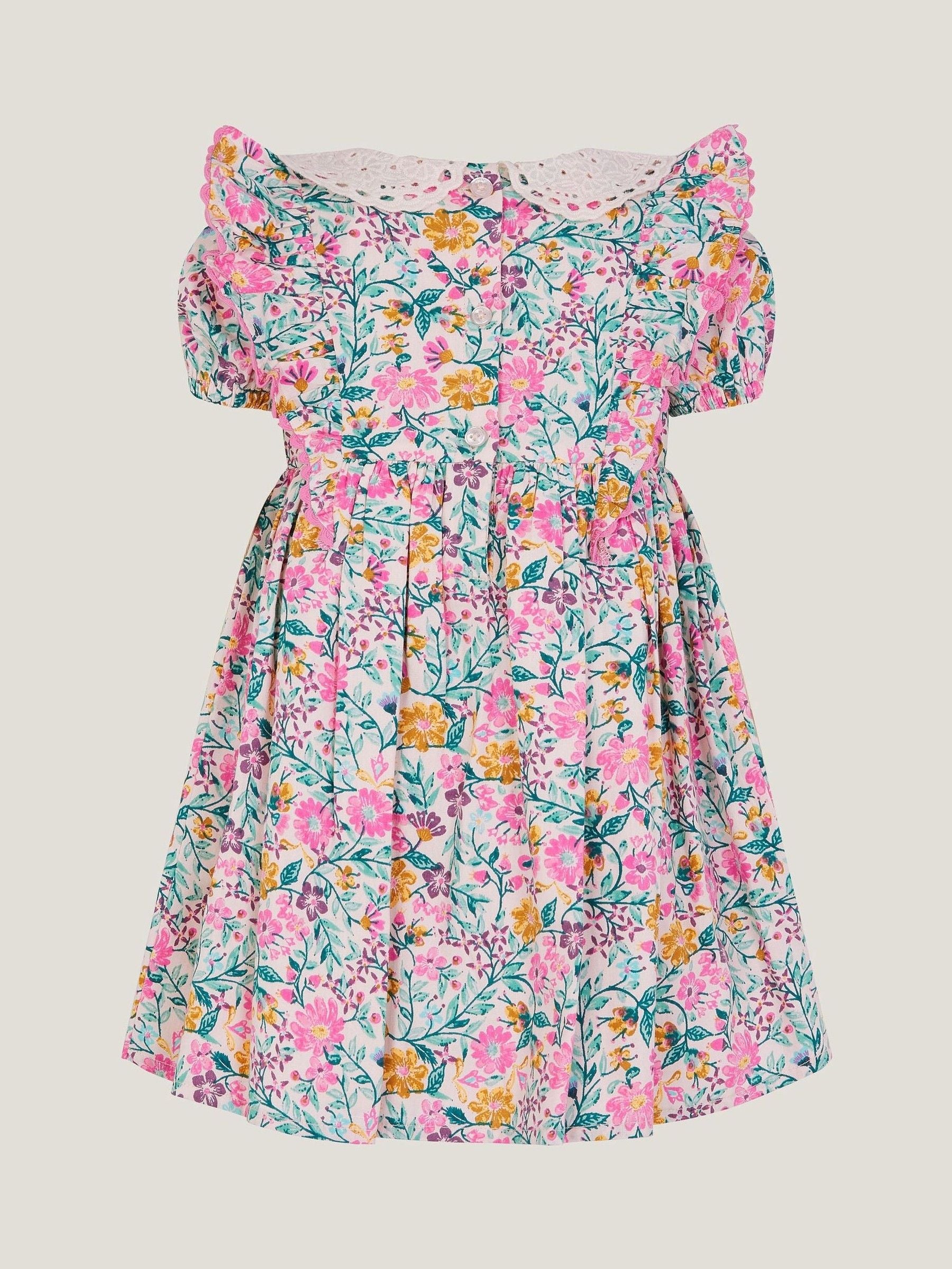 Monsoon Natural Baby Floral Print Smock Dress image 2