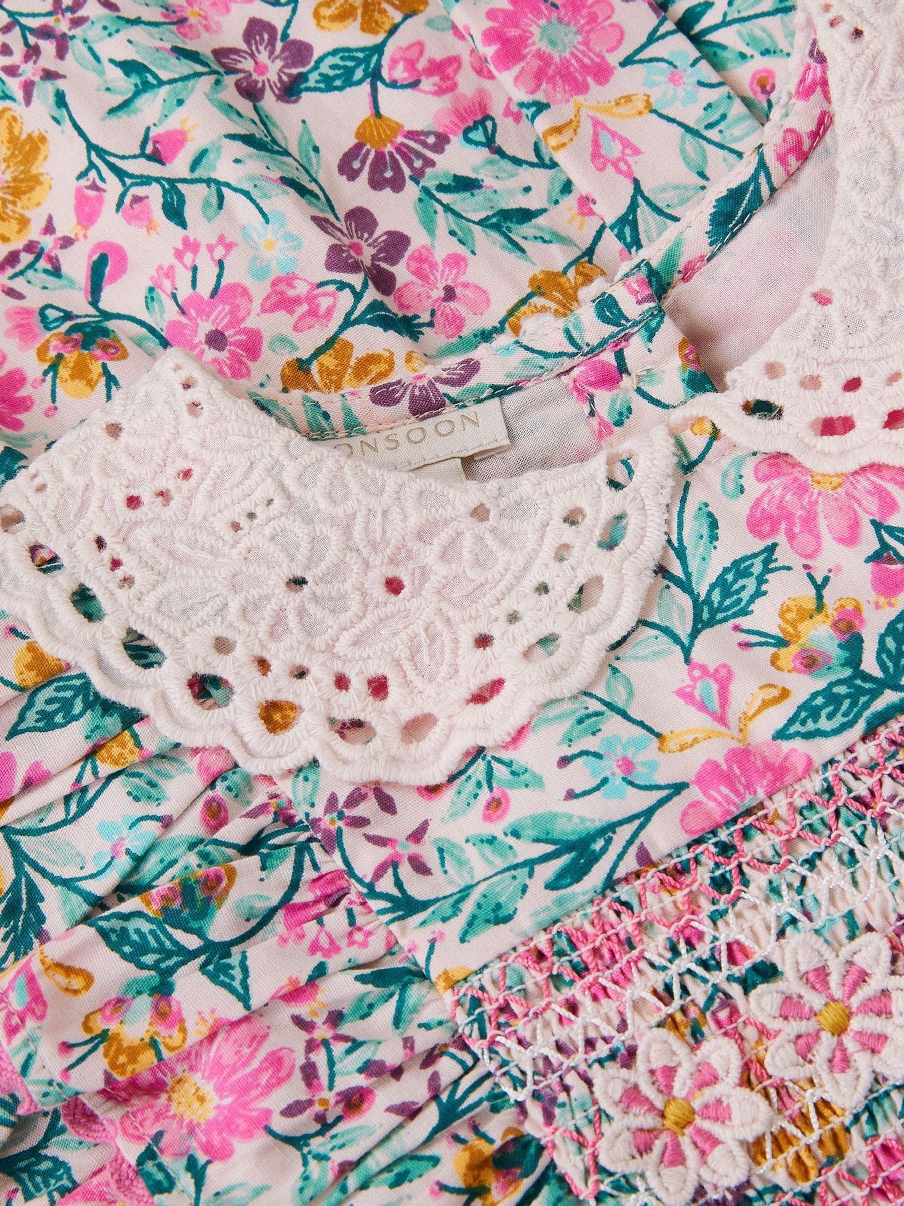 Monsoon Natural Baby Floral Print Smock Dress image 3