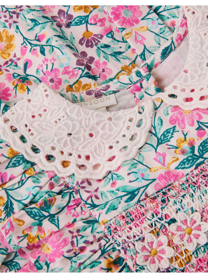 Monsoon Natural Baby Floral Print Smock Dress image 4