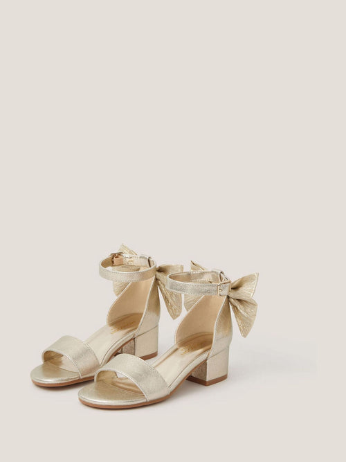 Monsoon Gold Two Part Bow Heels image 1
