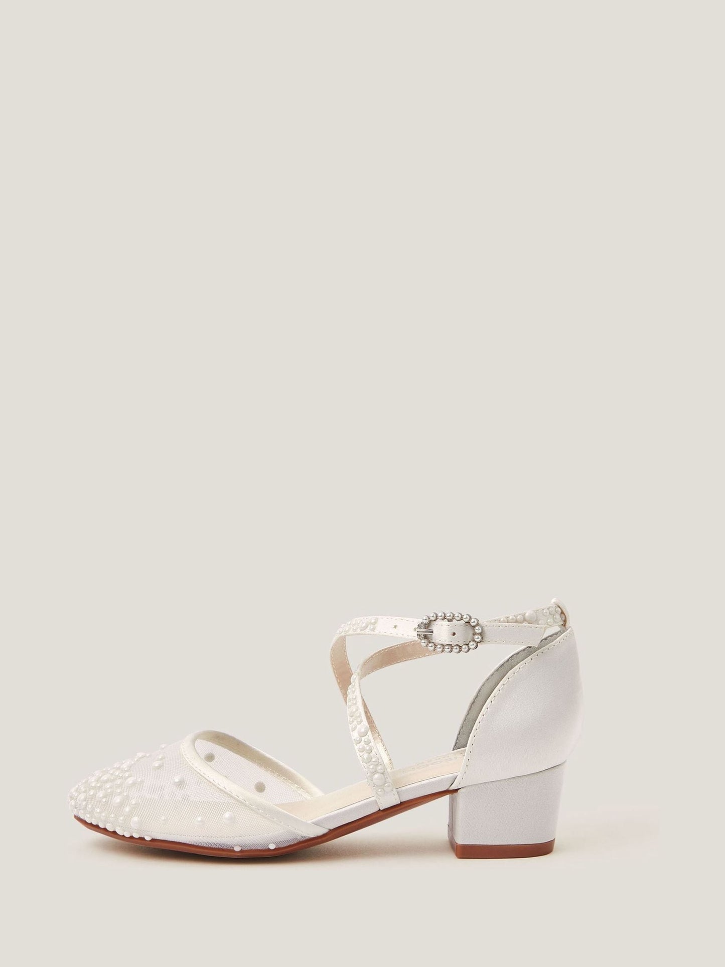 Monsoon Cream Pearly Criss Cross Heels image 3