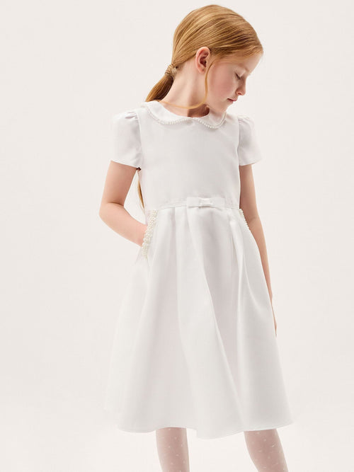 Monsoon White Communion Sicily Pearl Collar Dress image 1