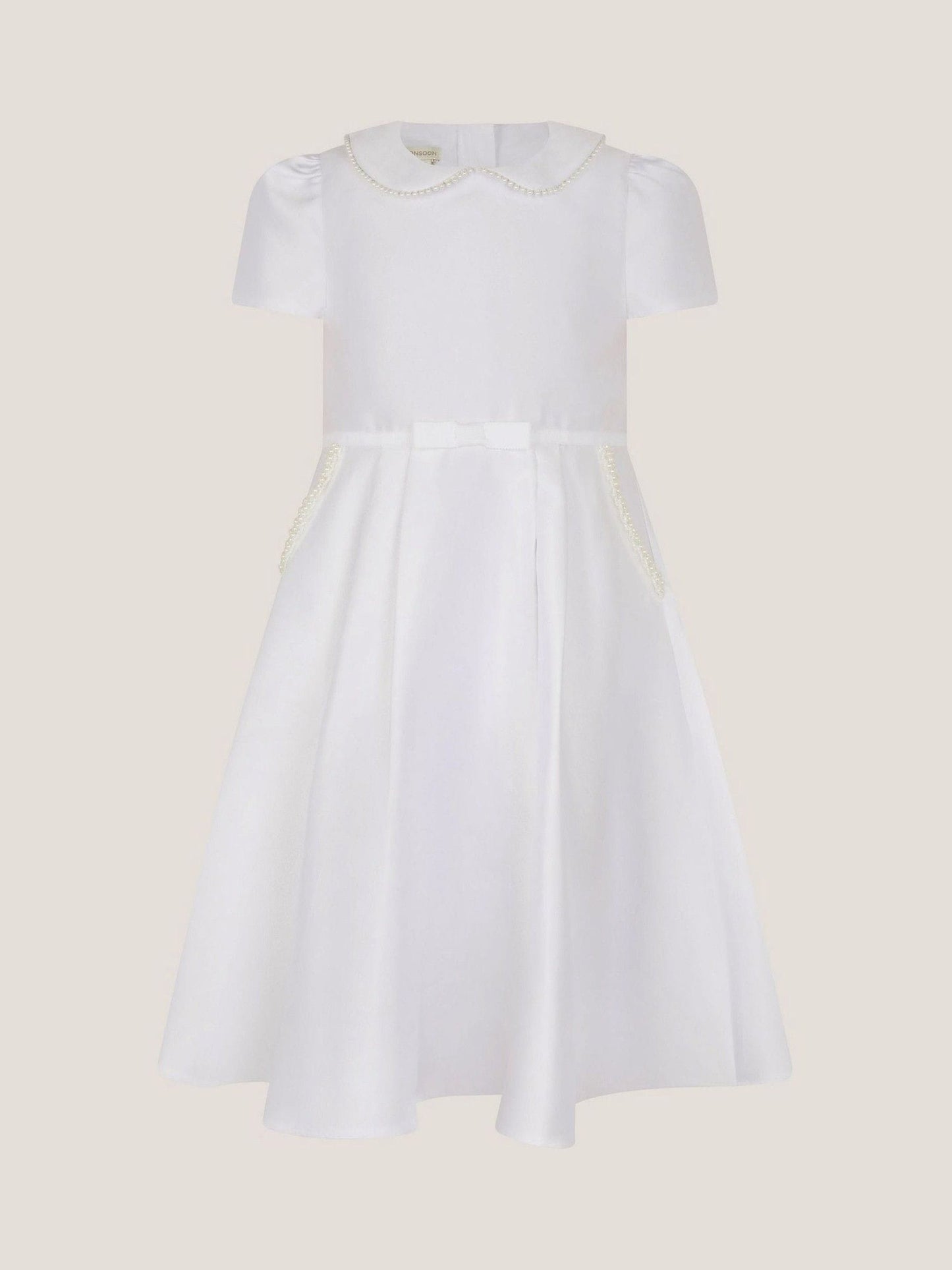 Monsoon White Communion Sicily Pearl Collar Dress image 2