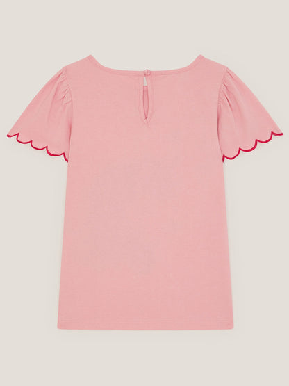 Monsoon Pink Embroidered Sequin Unicorn T-Shirt image 3
