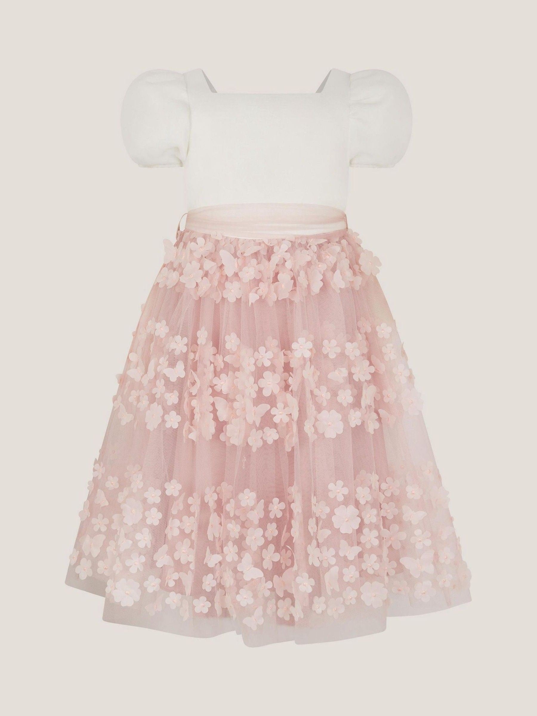 Monsoon Pink Laura Appliqué Flower Scuba Dress image 1
