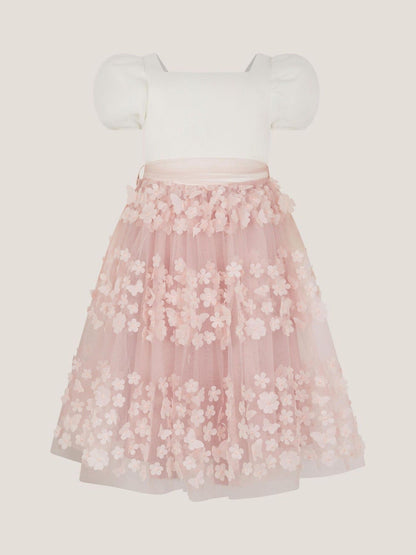 Monsoon Pink Laura Appliqué Flower Scuba Dress image 1
