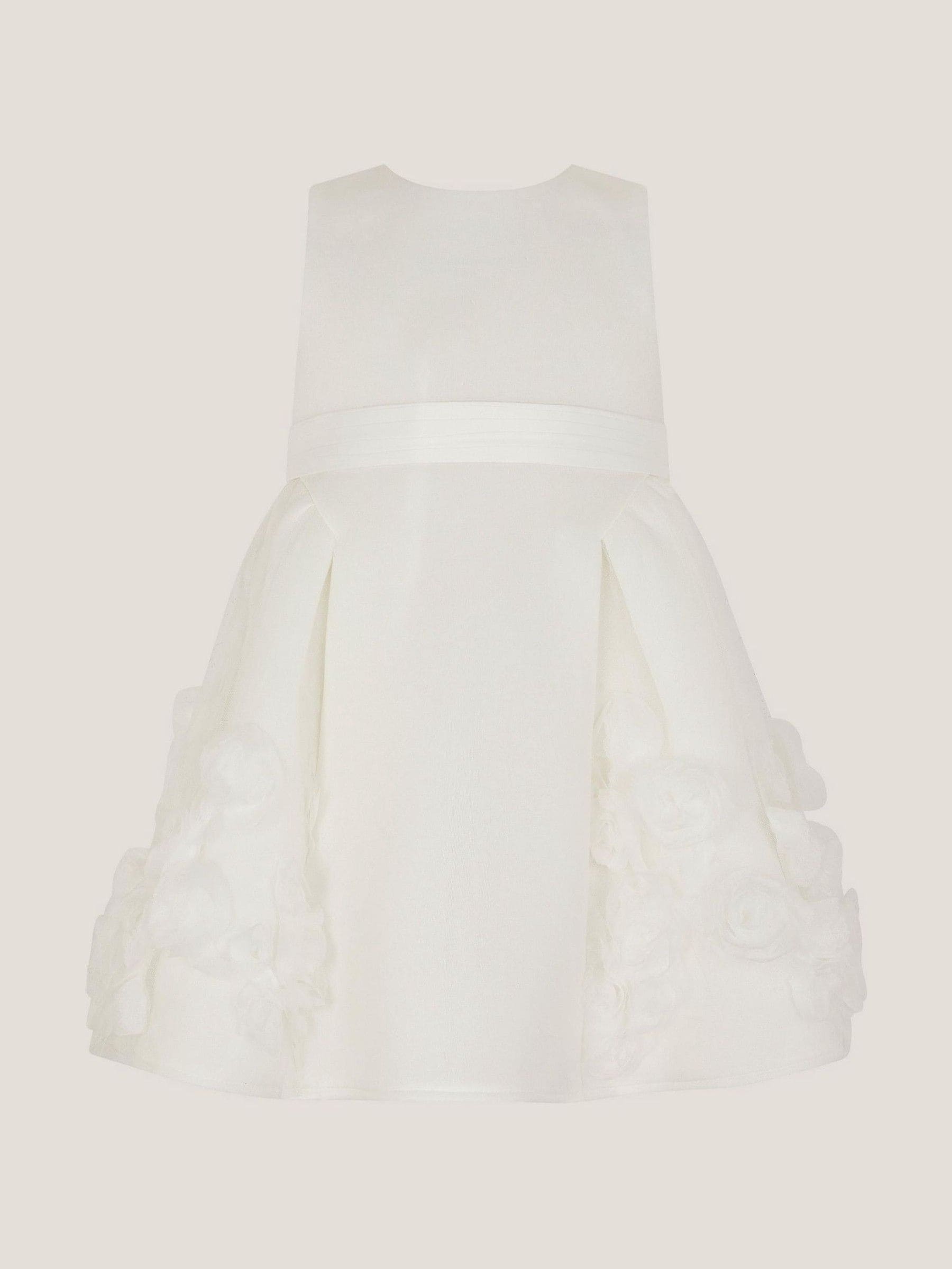 Monsoon Cream Baby Elouise Sleeveless Rose Appliqué Dress image 1