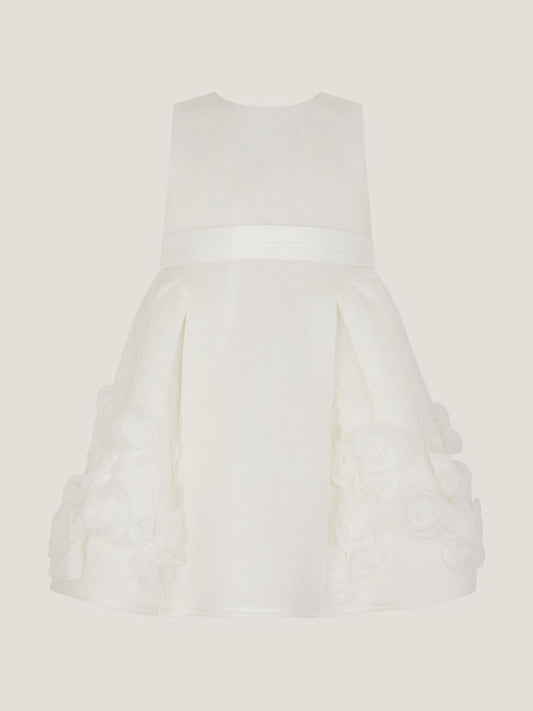 Monsoon Cream Baby Elouise Sleeveless Rose Appliqué Dress image 1