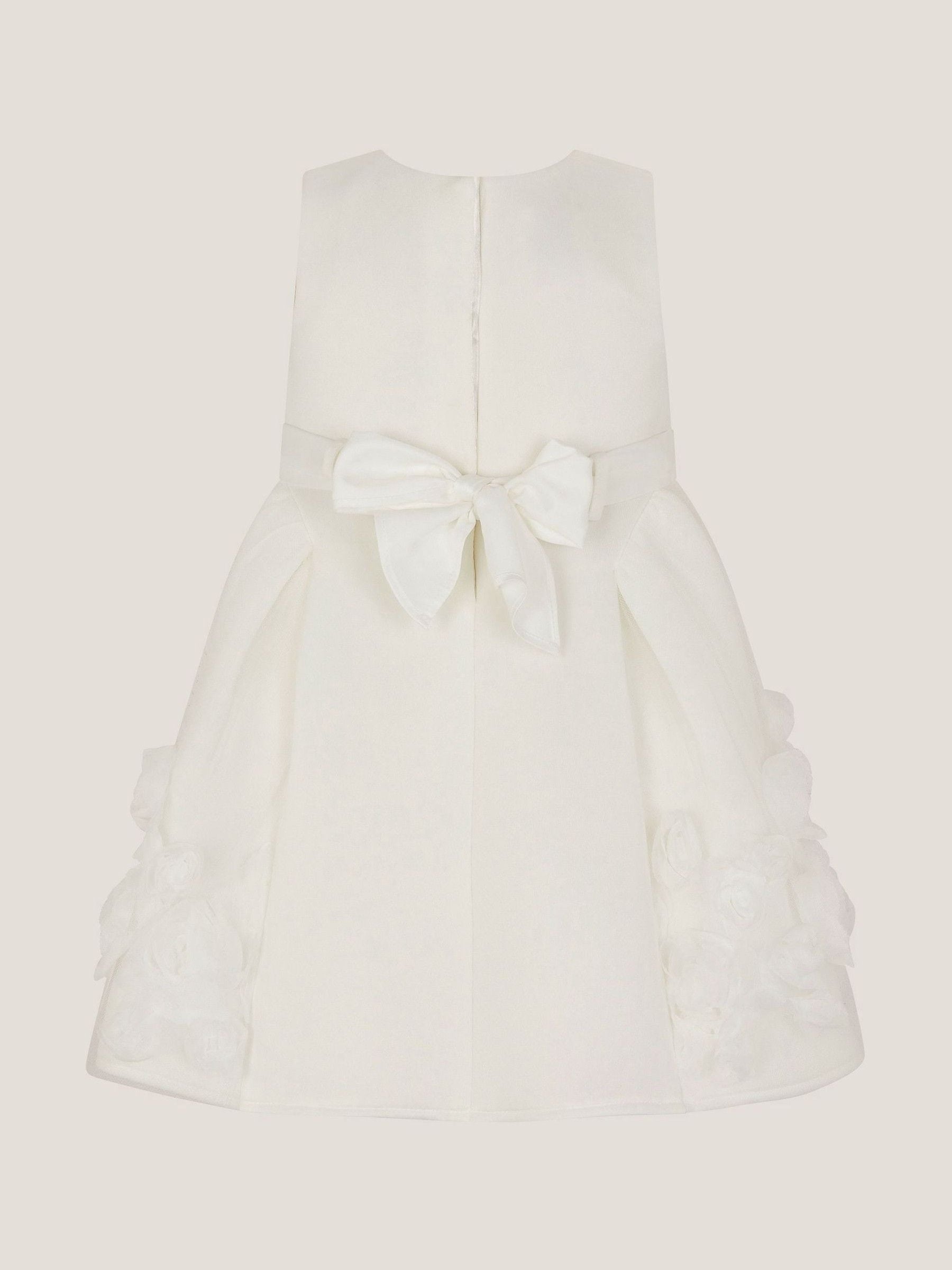 Monsoon Cream Baby Elouise Sleeveless Rose Appliqué Dress image 2
