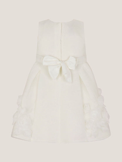 Monsoon Cream Baby Elouise Sleeveless Rose Appliqué Dress image 2