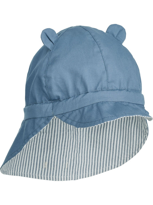 Liewood Blue Gorm Reversible Seersucker Sun Hat With Ears image 2